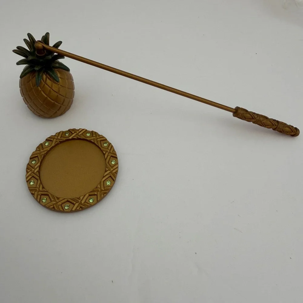 PartyLite Island Escape Pineapple Snuffer & Tray Set P8419 Tropical